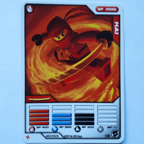 Carte à collectionner, Ninjago paquet de cartes 1: 1 - Kai - version internationale (Trading Card, Ninjago Deck #1: 1 - Kai - International Version)