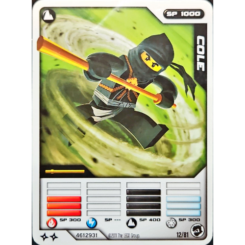 Carte à collectionner, Ninjago paquet de cartes 1: 12 - Cole - Version internationale (Trading Card, Ninjago Deck #1: 12 - Cole - International Version)
