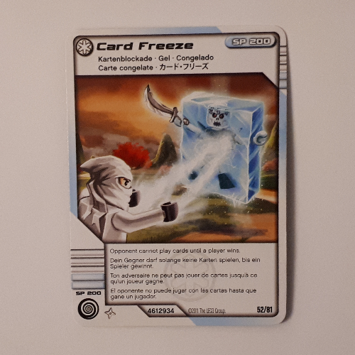 Carte à collectionner, Ninjago paquet de cartes 1: 52 - Carte Gelée - Version Internationale (Trading Card, Ninjago Deck #1: 52 - Card Freeze - International Version)