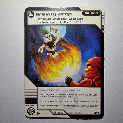 Carte à collectionner, Ninjago paquet de cartes:1: 67 - Gravity Drop - Version internationale (Trading Card, Ninjago Deck #1: 67 - Gravity Drop - International Version)