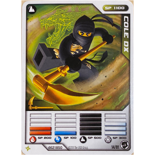 Carte à collectionner, Ninjago paquet de cartes #1: 14 - Cole DX - Version internationale (Trading Card, Ninjago Deck #1: 14 - Cole DX - International Version)