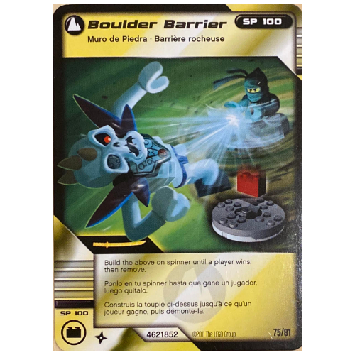 Carte à collectionner, Ninjago paquet de cartes 1: 75 - barrière de rocher - version internationale (Trading Card, Ninjago Deck #1: 75 - Boulder Barrier - International Version)