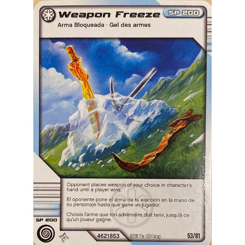 Carte à collectionner, Ninjago paquet de cartes:1: 53 - Gel des armes - Version internationale (Trading Card, Ninjago Deck #1: 53 - Weapon Freeze - International Version)