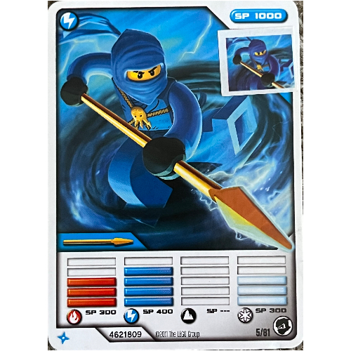 Carte à collectionner, Ninjago paquet de cartes:1: 5 - Jay - Version nord-américaine (Trading Card, Ninjago Deck #1: 5 - Jay - North American Version)