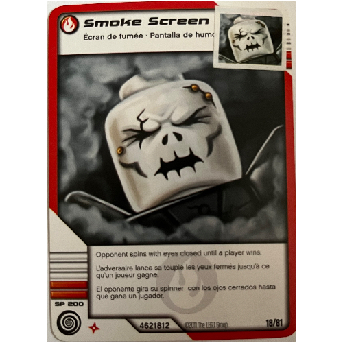 Carte à collectionner, Ninjago paquet de cartes:1: 18 - Écran de fumée - Version nord-américaine (Trading Card, Ninjago Deck #1: 18 - Smoke Screen - North American Version)