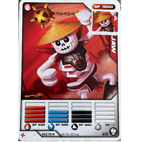 Carte à collectionner, Ninjago paquet de cartes #1: 4 - Frakjaw - Version nord-américaine (Trading Card, Ninjago Deck #1: 4 - Frakjaw - North American Version)