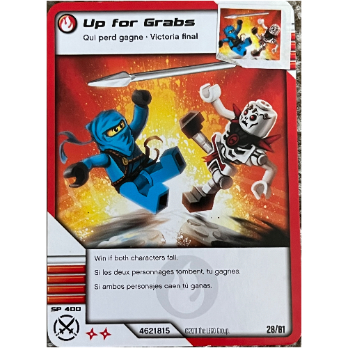 Carte à collectionner, Ninjago paquet de cartes:1: 28 - À gagner - Version nord-américaine (Trading Card, Ninjago Deck #1: 28 - Up for Grabs - North American Version)
