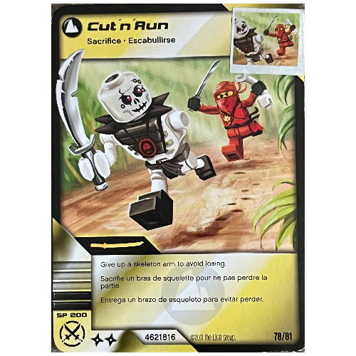 Carte à collectionner, Ninjago paquet de cartes #1: 78 - Cut 'n' Run - Version nord-américaine (Trading Card, Ninjago Deck #1: 78 - Cut 'n' Run - North American Version)