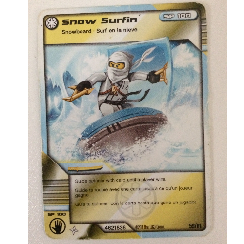 Carte à collectionner, Ninjago paquet de cartes #1: 59 - Snow Surfin' - Version nord-américaine (Trading Card, Ninjago Deck #1: 59 - Snow Surfin' - North American Version)