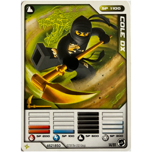 Carte à collectionner, Ninjago paquet de cartes #1: 14 - Cole DX - Version nord-américaine (Trading Card, Ninjago Deck #1: 14 - Cole DX - North American Version)