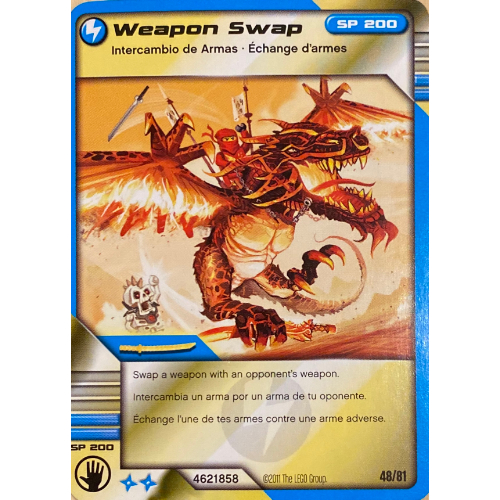 Carte à collectionner, Ninjago paquet de cartes #1: 48 - Échange d'armes - Version nord-américaine (Trading Card, Ninjago Deck #1: 48 - Weapon Swap - North American Version)