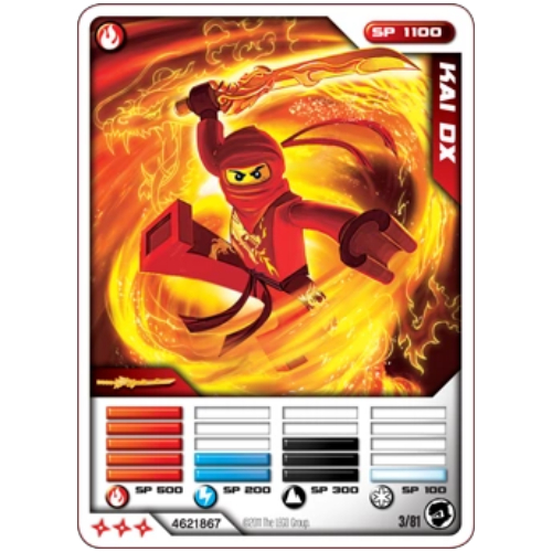 Carte à collectionner, Ninjago paquet de cartes #1: 3 - Kai DX - Version nord-américaine (Trading Card, Ninjago Deck #1: 3 - Kai DX - North American Version)