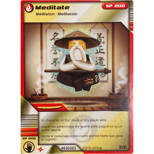 Carte à collectionner, Ninjago paquet de cartes #1: 31 - Méditez - Version internationale (Trading Card, Ninjago Deck #1: 31 - Meditate - International Version)