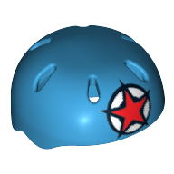 Casque, sport avec trous d'aération et motif imprimé étoile rouge (Helmet, Sports with Vent Holes and Red Star Print)
