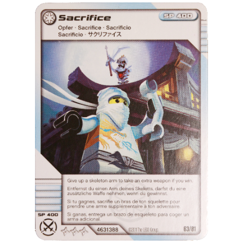 Carte à collectionner, Ninjago paquet de cartes:1: 63 - Sacrifice - Version internationale (Trading Card, Ninjago Deck #1: 63 - Sacrifice - International Version)