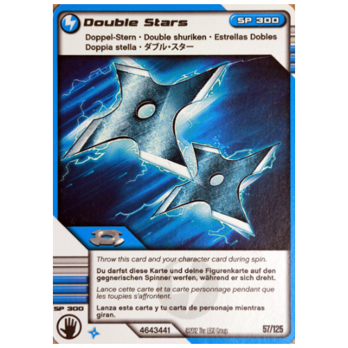 Carte à collectionner, paquet de cartes Ninjago 2: 57 - étoiles doubles - version internationale (Trading Card, Ninjago Deck #2: 57 - Double Stars - International Version)
