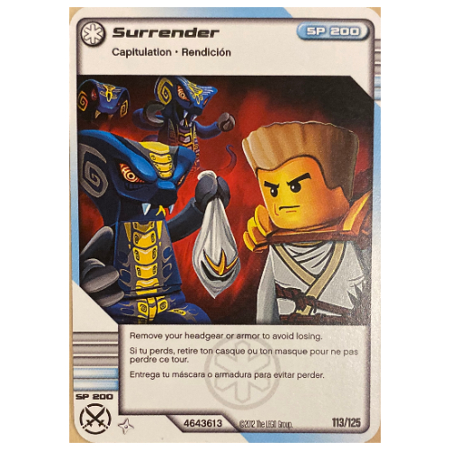 Carte à collectionner, Ninjago paquet de cartes:2: 113 - Renonciation - Version nord-américaine (Trading Card, Ninjago Deck #2: 113 - Surrender - North American Version)
