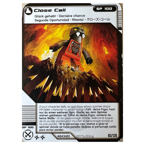 Carte à collectionner, Ninjago paquet de cartes:2: 83 - Close Call - Version nord-américaine (Trading Card, Ninjago Deck #2: 83 - Close Call - North American Version)
