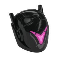 Casque avec antennes et casque avec visière rose foncé / rose vif, motif imprimé Marquages argentés (Helmet with Antennae and Headphones with Dark Pink/Bright Pink Visor, Silver Markings Print)