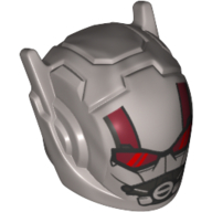 Casque avec Antennes et Casque et Rayures Rouge Foncé, Visière transparent-Rouge (Ant-Man) (Helmet with Antennae and Headphones and Dark Red Stripes, Trans-Red Visor (Ant-man))