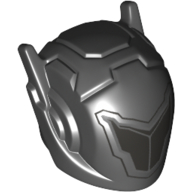 Casque avec antenne et visière argentée motif imprimé (Helmet with Antennae and Silver Visor Print)