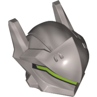 Visière surélevée casque, bande de vert citron, oreilles pointues (Helmet Raised Visor, Lime Stripe, Pointy Ears)