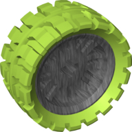 Visuel indicatif Rebrickable de Roue 72 x 34 avec bande de roulement décalée 94 x 40 Balloon (Wheel 72 x 34 with Lime Tire 94 x 40 Balloon Offset Tread)