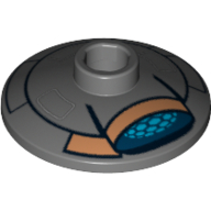 Plat 2 x 2 inversé [radar] avec motif imprimé sw droïde t7-o1 (Dish 2 x 2 Inverted [Radar] with SW Droid T7-O1 Print)