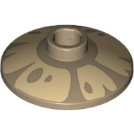 Visuel indicatif Rebrickable de Plat 2 x 2 inversé [Radar] avec motif imprimé Champignon beige (Dish 2 x 2 Inverted [Radar] with Tan Mushroom Print)