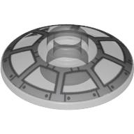 Visuel indicatif Rebrickable de Plat 2 x 2 inversé [Radar] avec motif de fenêtre de cockpit gris foncé/gris bleu clair (Dish 2 x 2 Inverted [Radar] with Dark Bluish Grey/Light Bluish Grey Cockpit Window Print)