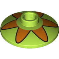 Visuel indicatif Rebrickable de Plat 2 x 2 inversé [radar] avec motif imprimé six pétales orange (Dish 2 x 2 Inverted [Radar] with Orange Six Petal Flower Print)