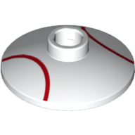 Visuel indicatif Rebrickable de Plat 2 x 2 inversé [Radar] avec 2 lignes rouges courbes (Dish 2 x 2 Inverted [Radar] with 2 Curved Red Lines)