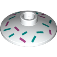 Plat 2 x 2 inversé [Radar] avec Turquoise, Saupoudres Rose Foncé (Dish 2 x 2 Inverted [Radar] with Turquoise, Dark Pink Sprinkles)
