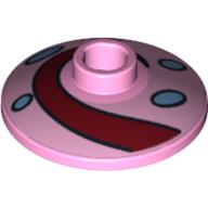 Visuel indicatif Rebrickable de Plat 2 x 2 inversé [radar] avec tourbillon rouge foncé et des taches bleues moyennes motif imprimé (Dish 2 x 2 Inverted [Radar] with Dark Red Swirl and Medium Blue Spots Print)