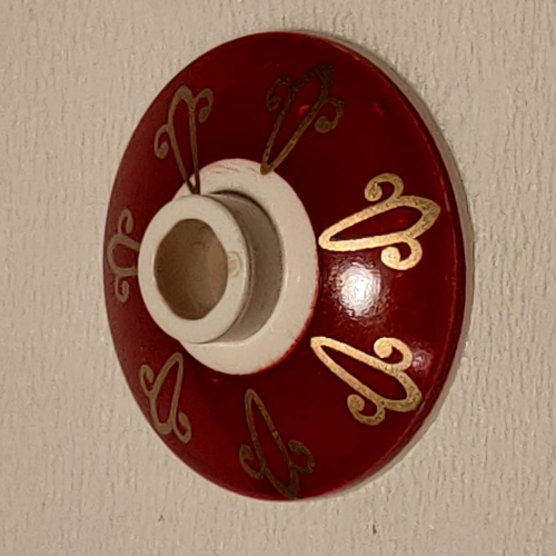 Visuel indicatif Rebrickable de Plat 2 x 2 inversé [radar] avec hp horloge haut motif imprimé (Dish 2 x 2 Inverted [Radar] with HP Clock Top Print)