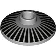 Visuel indicatif Rebrickable de Plat 2 x 2 inversé [Radar] avec rayures noires / Motif imprimé radiant (Dish 2 x 2 Inverted [Radar] with Black Stripes / Radiant Print)
