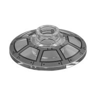 Visuel indicatif Rebrickable de Plat 2 x 2 inversé [Radar] avec motif de fenêtre de cockpit noir/gris foncé (Dish 2 x 2 Inverted [Radar] with Black/Dark Bluish Grey Cockpit Window Print)