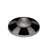Visuel indicatif Rebrickable de Plat 2 x 2 inversé [Radar] avec motif imprimé Rayures Noires (Dish 2 x 2 Inverted [Radar] with Black Stripes/Spokes Print)