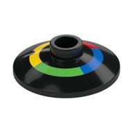 Visuel indicatif Rebrickable de Plat 2 x 2 inversé [Radar] avec motif imprimé bleu/vert clair/jaune/rouge (Dish 2 x 2 Inverted [Radar] with Blue/Bright Green/Yellow/Red Band Print)