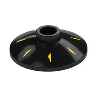 Visuel indicatif Rebrickable de Plat 2 x 2 inversé [Radar] avec motif imprimé Rayures Jaunes (Dish 2 x 2 Inverted [Radar] with Yellow Stripes/Spokes Print)