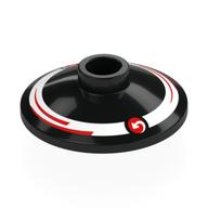 Visuel indicatif Rebrickable de Plat 2 x 2 inversé [Radar] avec cercle blanc, flèche, bandes rouges, motif imprimé par points (Dish 2 x 2 Inverted [Radar] with White Circle, Arrow, Red Strips, Dots Print)