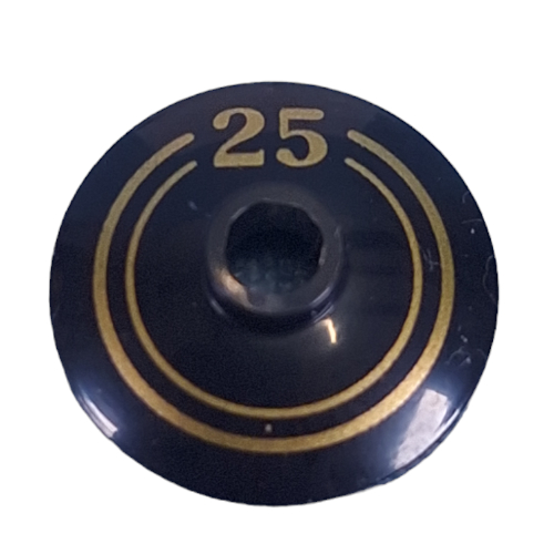 Plat 2 x 2 inversé [Radar] avec or '25', motif imprimé cercle (Dish 2 x 2 Inverted [Radar] with Gold '25', Circle Print)