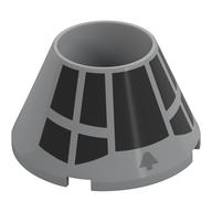 Visuel indicatif Rebrickable de Cône 4 x 4 x 2 creux sans tenons avec cockpit noir motif imprimé (Cone 4 x 4 x 2 Hollow No Studs with Black Cockpit Print)