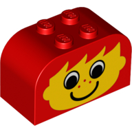 Visuel indicatif Rebrickable de Brique courbée 2 x 4 x 2 double avec motif imprimé visage tacheté (Brick Curved 2 x 4 x 2 Double with Freckled Face Print)