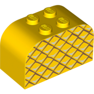 Visuel indicatif Rebrickable de Brique courbée 2 x 4 x 2 doubles avec motif imprimé ananas (Brick Curved 2 x 4 x 2 Double with Pineapple Print)