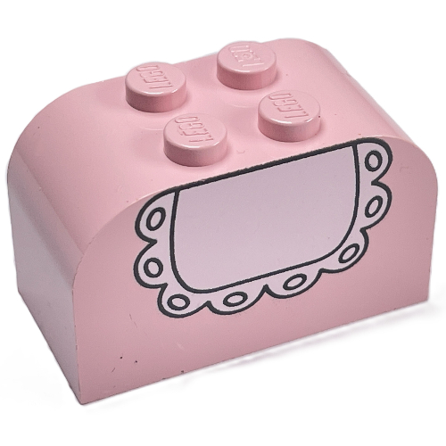 Visuel indicatif Rebrickable de Brique courbée 2 x 4 x 2 double avec motif imprimé bébé bavoir (Brick Curved 2 x 4 x 2 Double with Baby Bib Print)