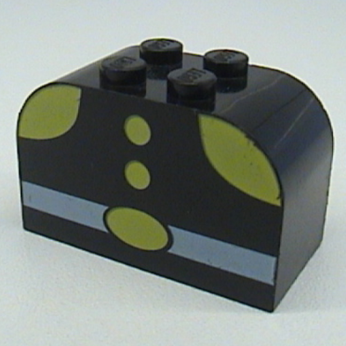 Visuel indicatif Rebrickable de Brique courbée 2 x 4 x 2 doubles avec motif imprimé Torse de pompier (Brick Curved 2 x 4 x 2 Double with Fireman Torso Print)