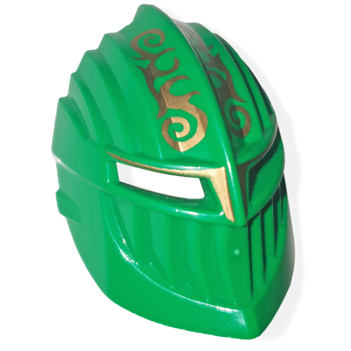 Visuel indicatif Rebrickable de Masque / Visière grande figurine, Rascus avec motif imprimé or (Large Figure Mask / Visor, Rascus with Gold Print)