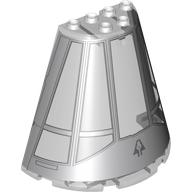 Visuel indicatif Rebrickable de Cône moitié 8 x 4 x 6 avec motif imprimé cockpit gris bleuté clair (Cone Half 8 x 4 x 6 with Light Bluish Gray Cockpit Print)