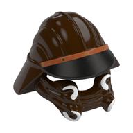 Casque skiff garde avec visière noire, blanc crocs motif imprimé (Helmet Skiff Guard with Black Visor, White Fangs Print)